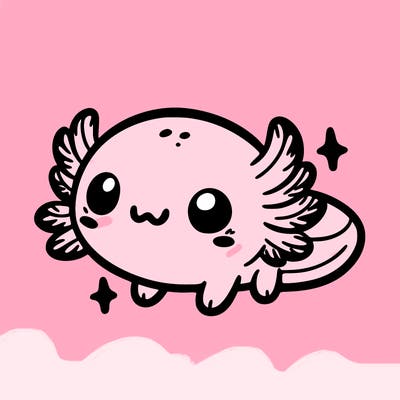 cute easy baby axolotl