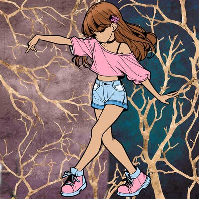 realistic girl danceing