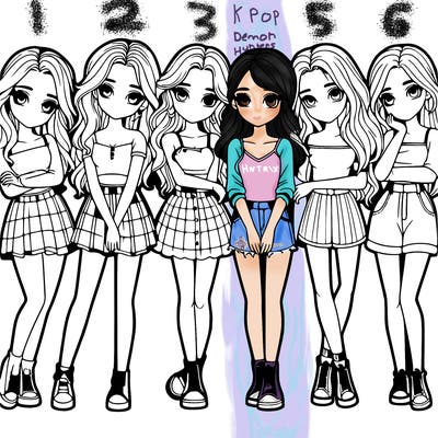 a group of girls realistic