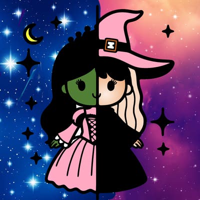 split princess and witch