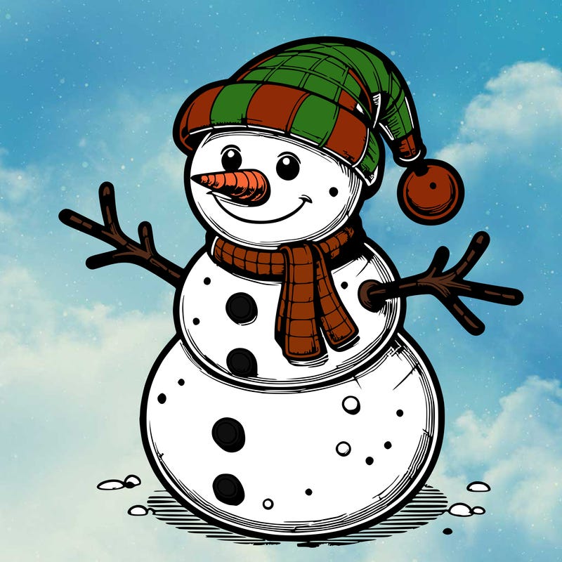 realistic christmas snowman