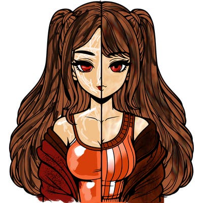 realistic girl split