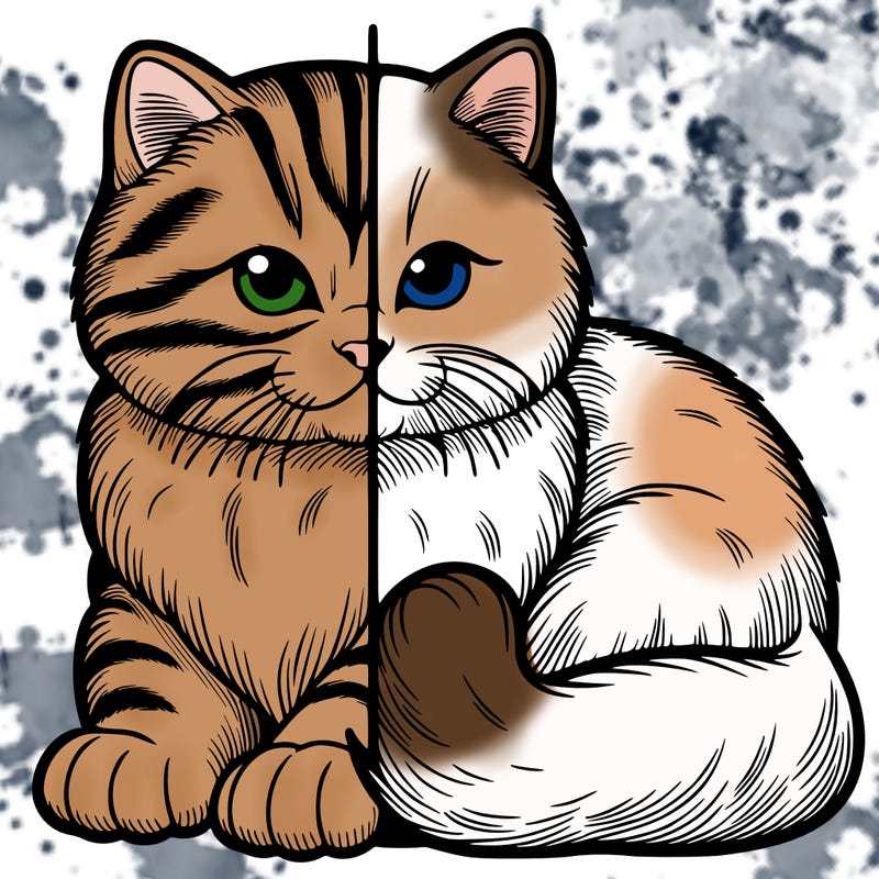 realistic split cat