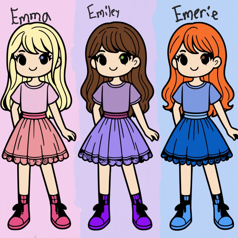 three girls wareing skirts