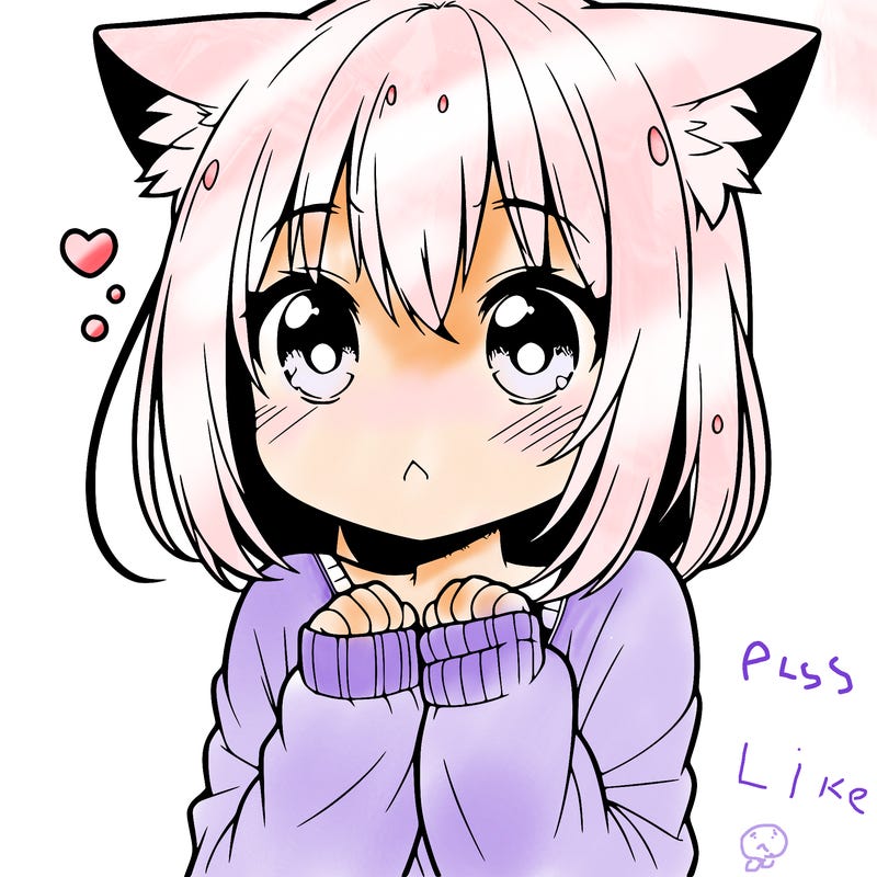 shy anime catgirl