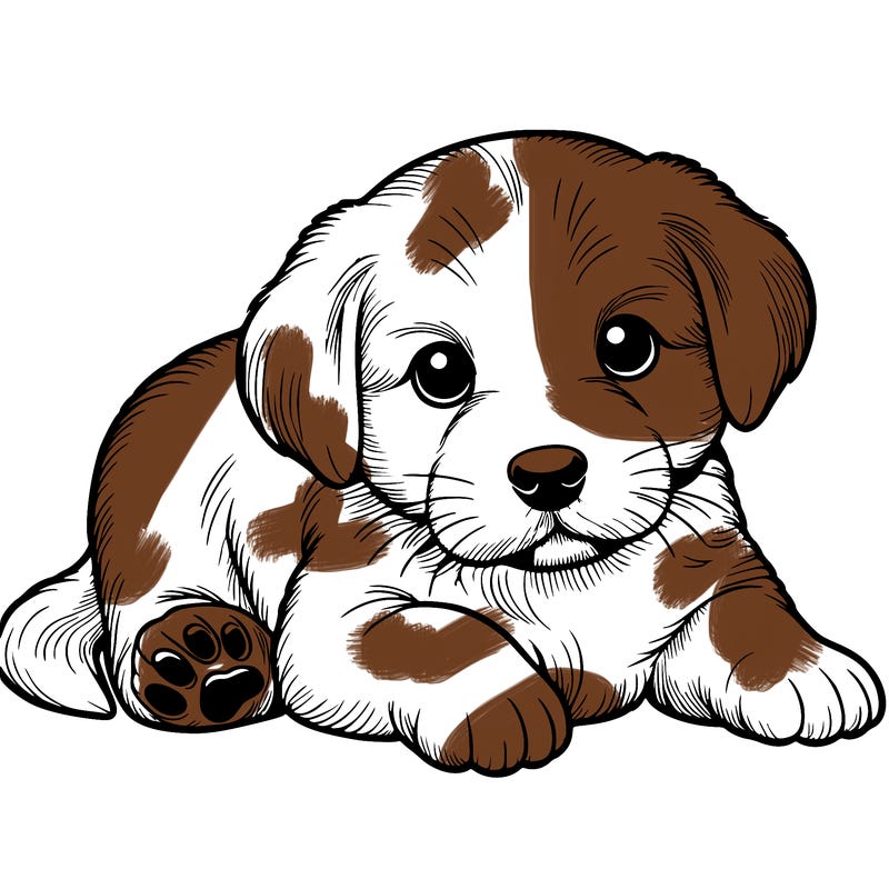 a cute realistic puppy