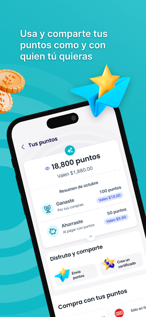 Spin Premia - Spin Premia mobile app dashboard showing a balance of 18800 points and options to share or spend rewards