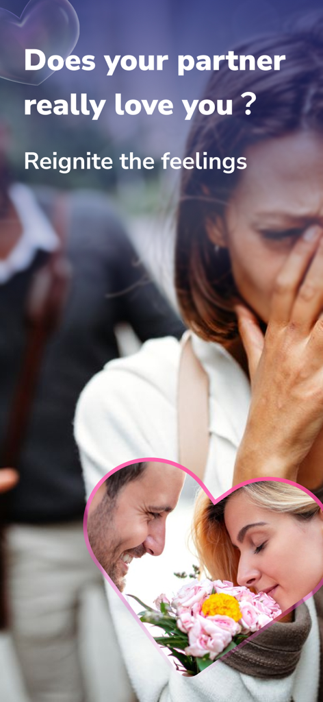 StarMet - StarMet app screen asking if your partner loves you to reignite feelings