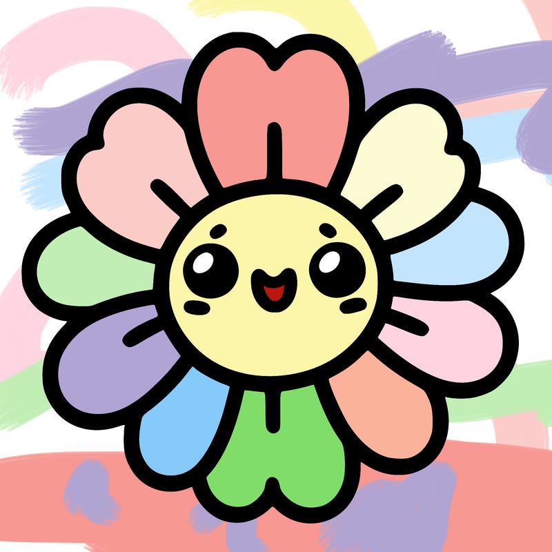 flower with cute smiley face