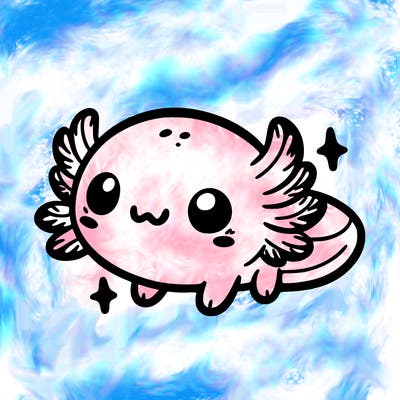 cute easy baby axolotl