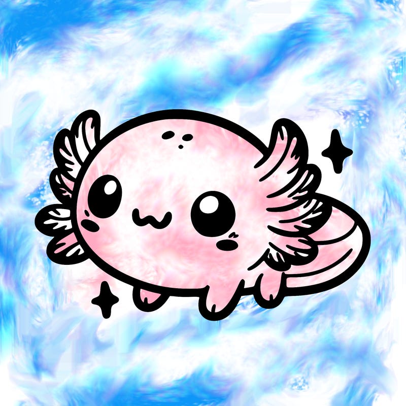 cute easy baby axolotl
