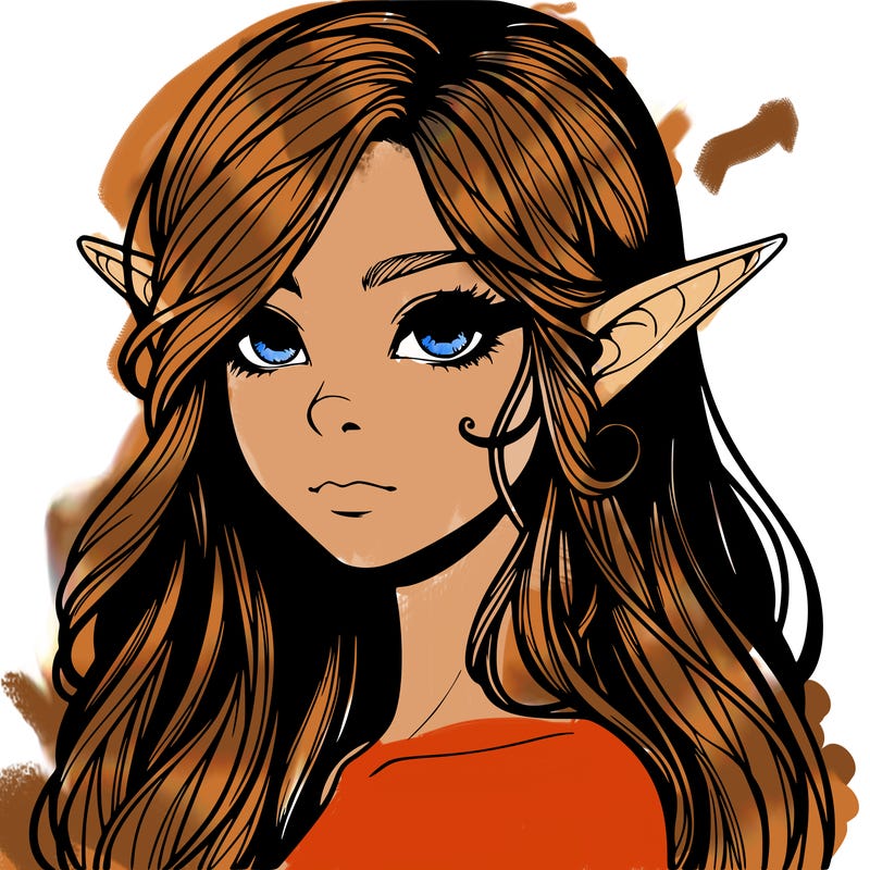 elf girl realistic dark fantasy