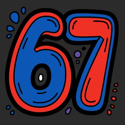 the number 67
