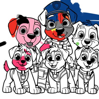 paw patrol with his team