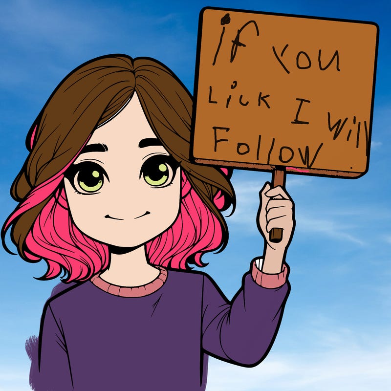 realistic girl holding up a sign