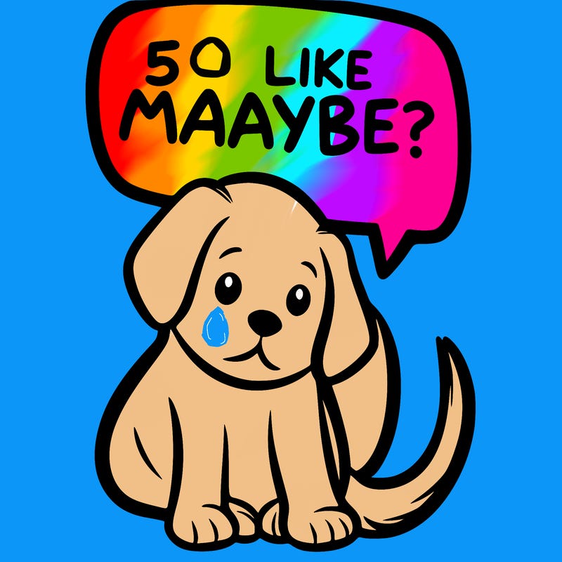 a puppy that says 5 like maybe