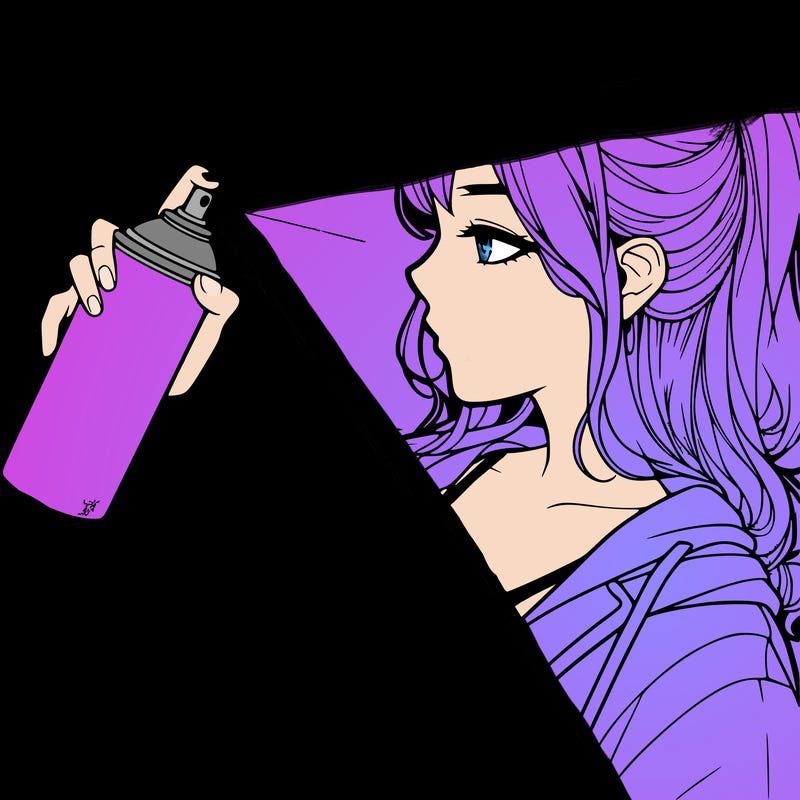 a realistic girl spray, painting