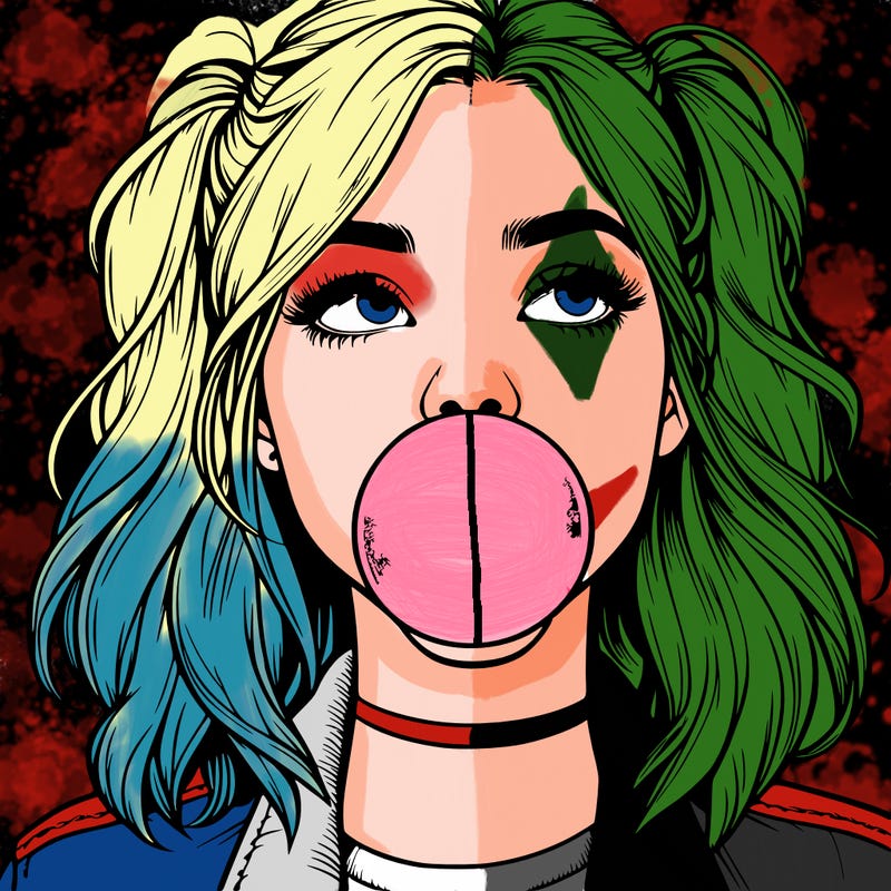 realististic girl blowing bubble -gum