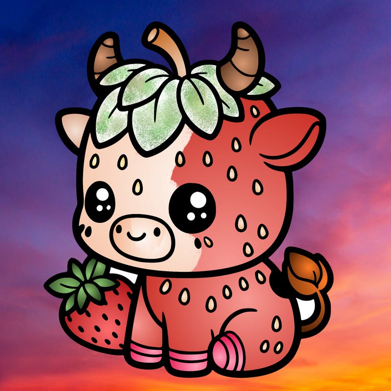 cute strawberry cow