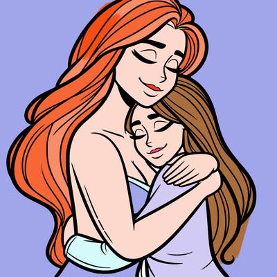 woman hugging another person