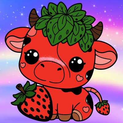 cute strawberry cow