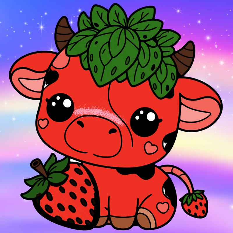cute strawberry cow