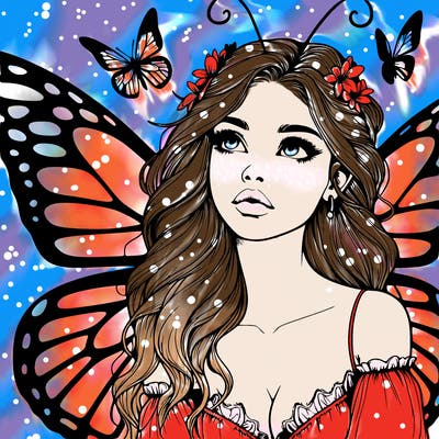butterfly fairy realistic girl