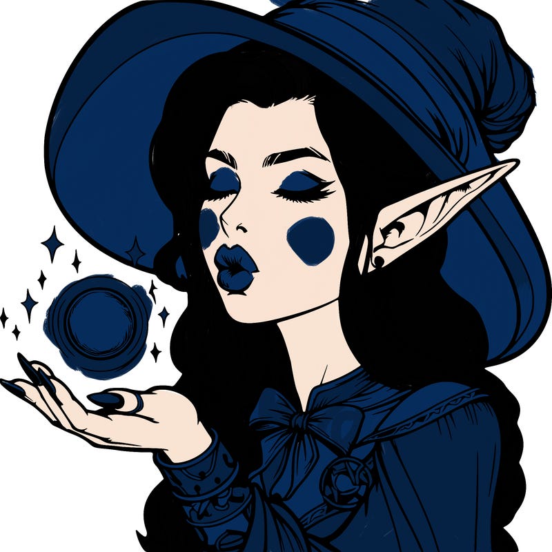 realistic elf casting a spell with lips