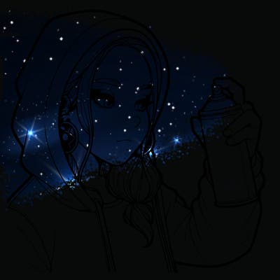 a realistic girl, spray painting