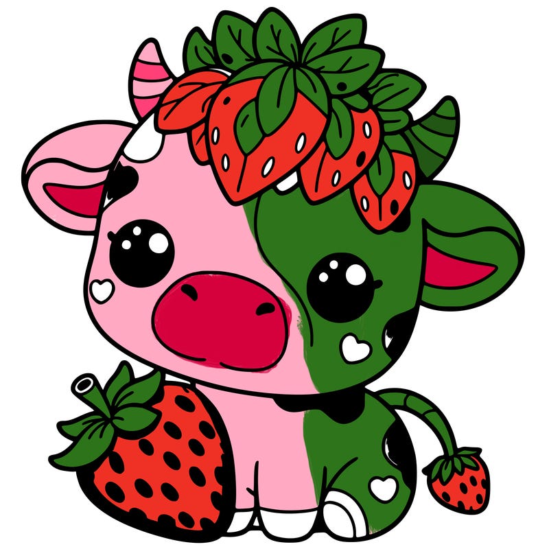 cute strawberry cow