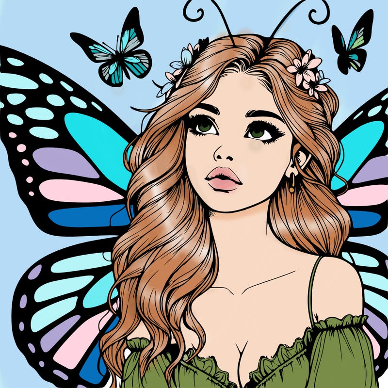 butterfly fairy realistic girl