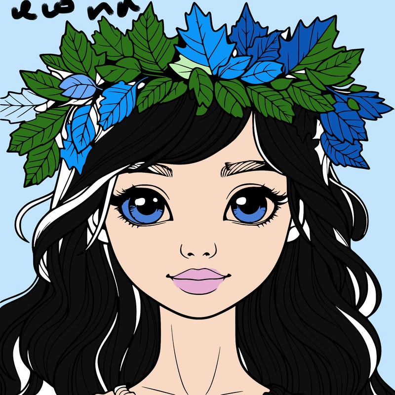 realistic girl with fall leaf crown