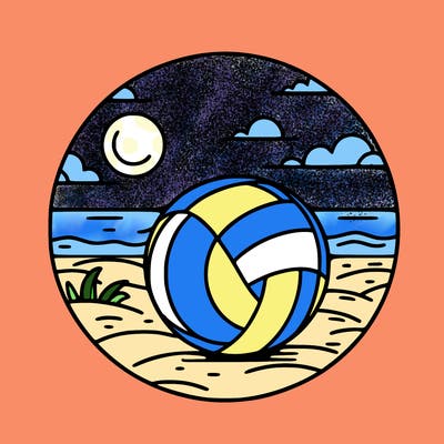 volleyball on a beach