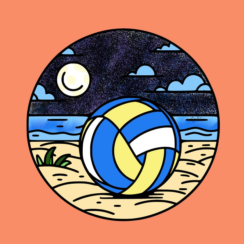 volleyball on a beach