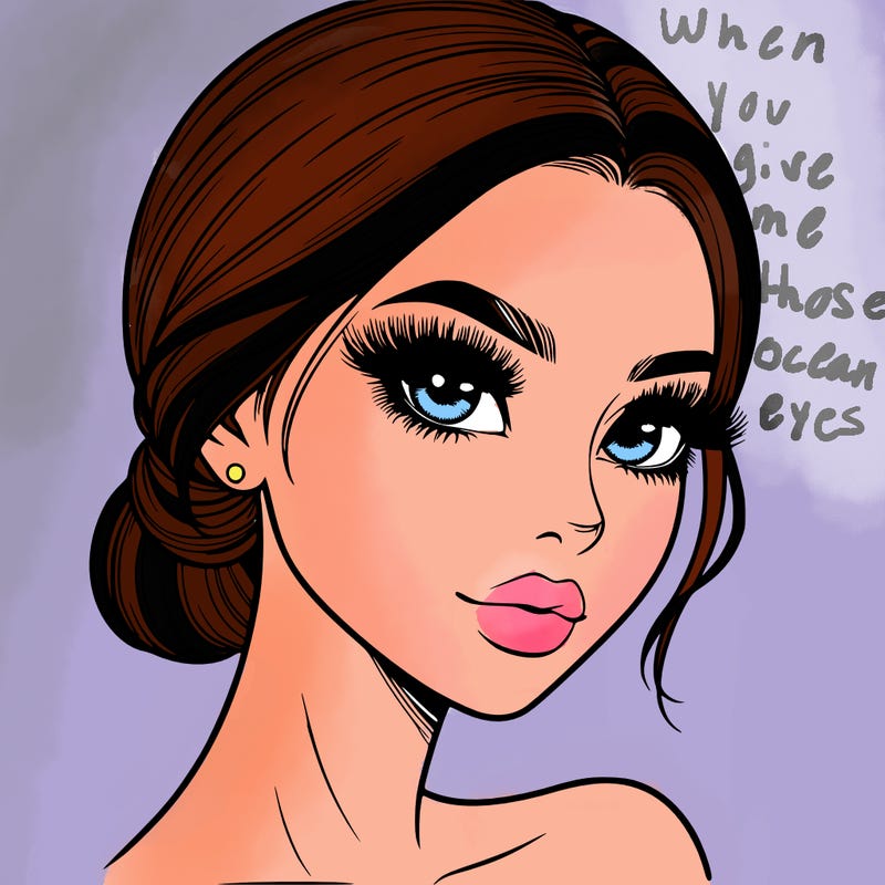 realistic girl with lashes