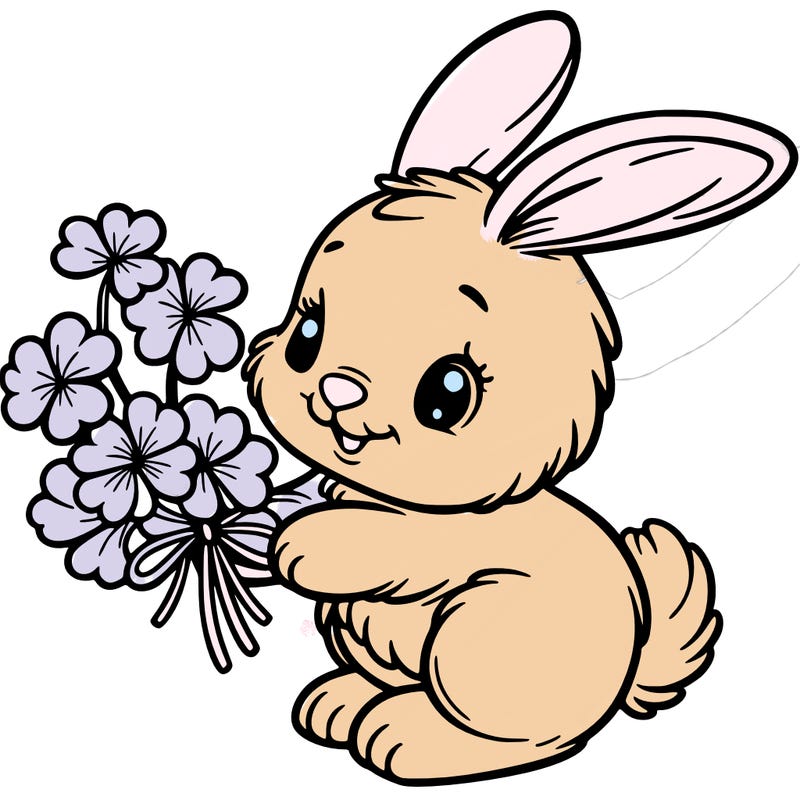 bunny with a bunch of clover