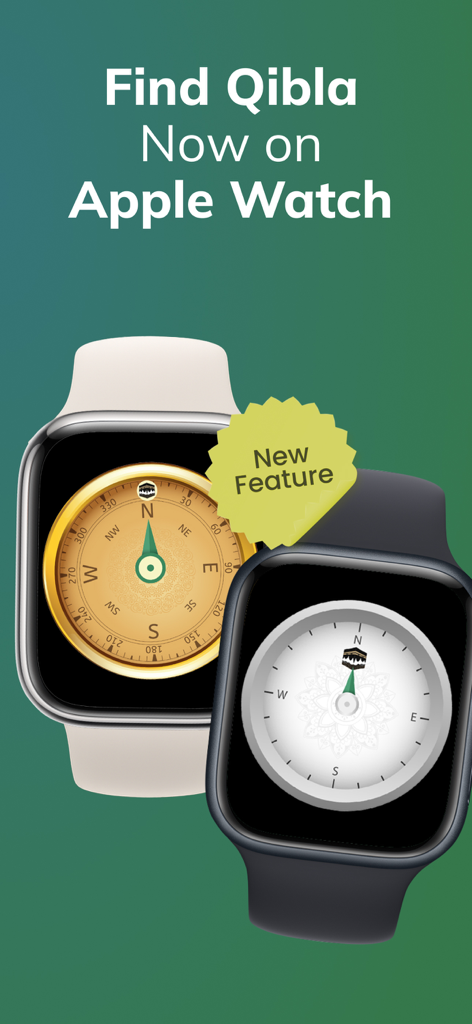 Qibla Finder 100% اتجاه القبلة - Qibla Finder Kompass-Oberfläche auf der Apple Watch