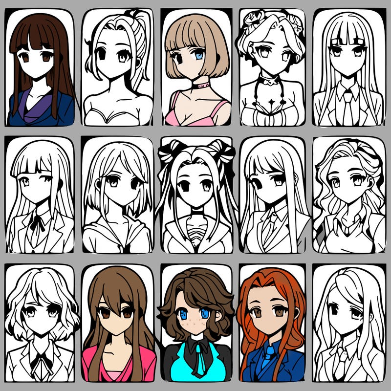 girls that look diffrent anime