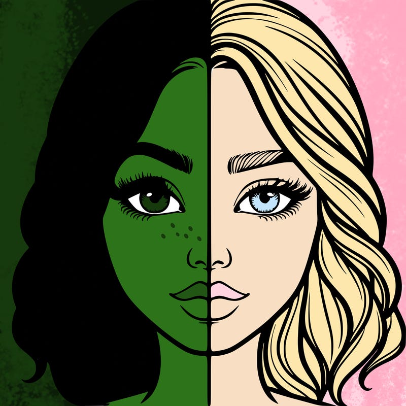 realistic girl split half