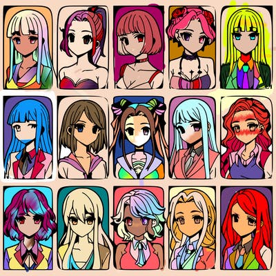 girls that look diffrent anime