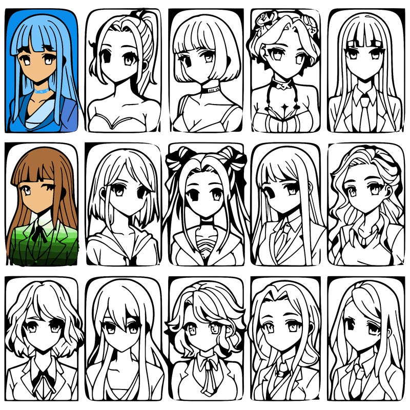 girls that look diffrent anime