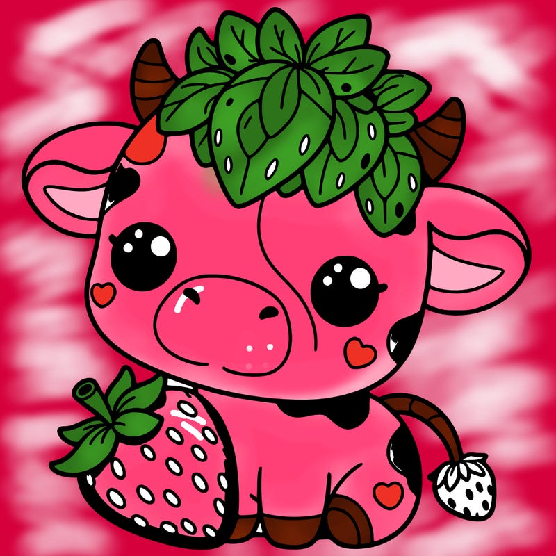 cute strawberry cow