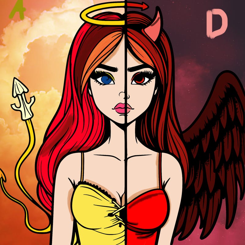 devil vs angel realistic girl