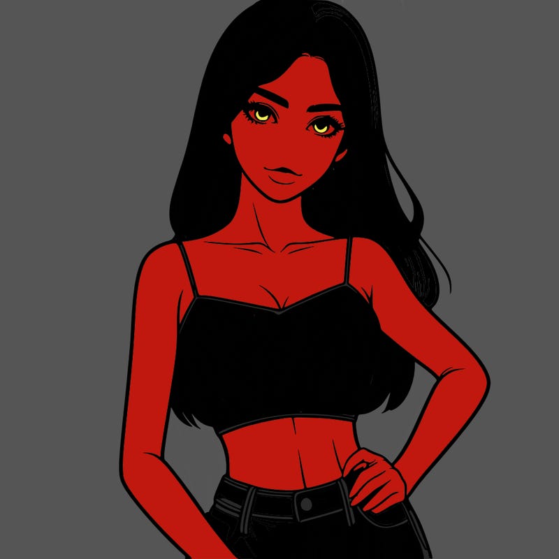 realistic girl in crop top