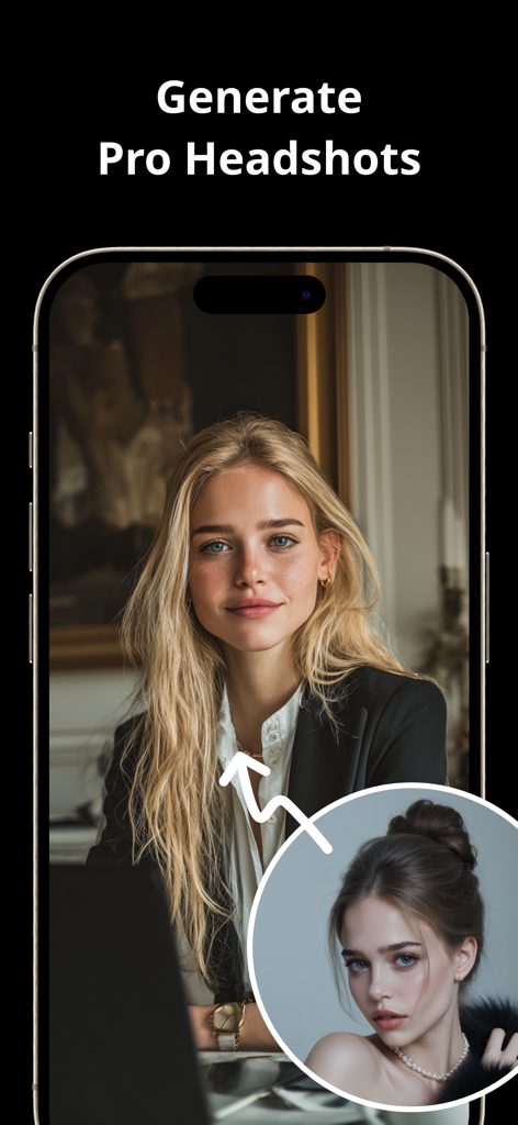 Photo Enhancer AI - PhotoPlus - A casual selfie transformed into a professional business headshot using PhotoPlus AI