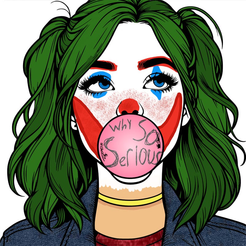 realististic girl blowing bubble -gum