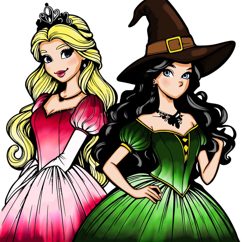 a realistic princess and a witch