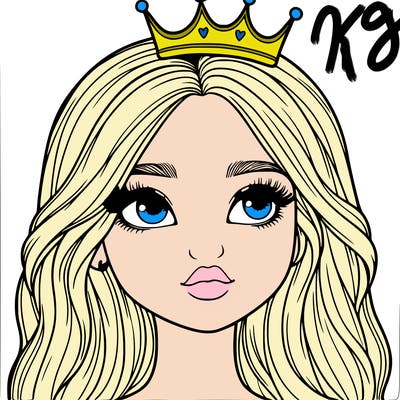 a realistic girl with a crown on