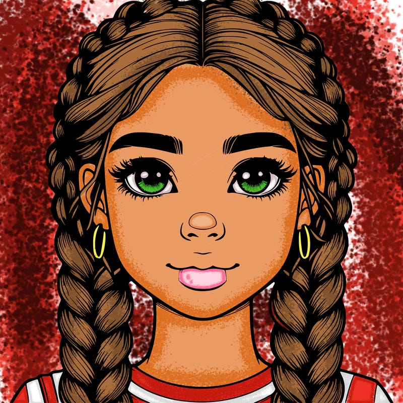 realistic girl with braids