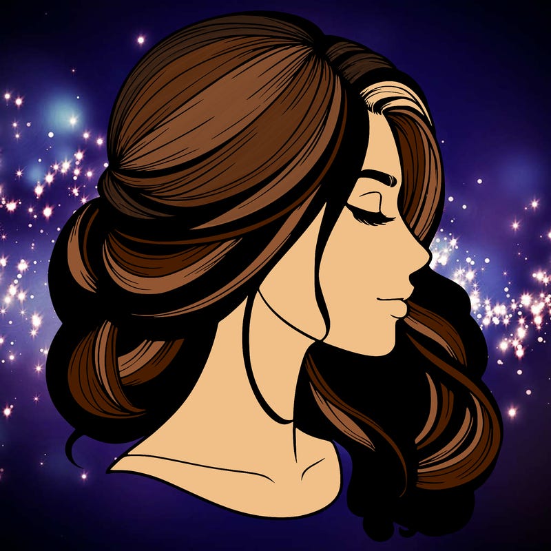 realistic woman's head & hair